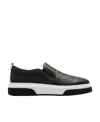 Ferragamo Cassina Leather Platform Slip On Sandal In Black