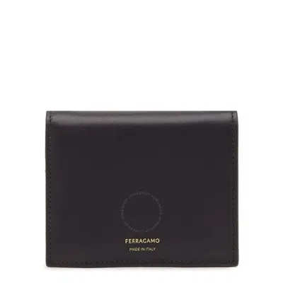 Ferragamo Logo Stamp Bi-fold Wallet In Black