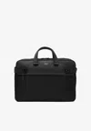 Ferragamo Rectangular Crossbody Bag In Nylon-leather Blend In Black