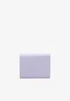 Ferragamo Logo Stamp Compact Wallet In Calf Leather In Lavender