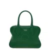 Ferragamo Logo Stamp Leather Tote Bag In Green