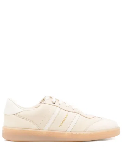 Ferragamo Logo-stamp Sneakers In Neutrals