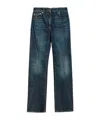 Ferragamo Whiskered Straight-leg Jeans In Blue
