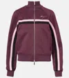 Ferragamo Logo Striped Jersey Track Jacket In Burgundy