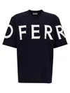 Ferragamo Short Sleeved T-shirt With Graphic Logo In Blue