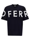 Ferragamo Short Sleeved T-shirt With Graphic Logo In Blue