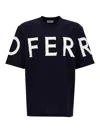 Ferragamo Short Sleeved T-shirt With Graphic Logo In Blue