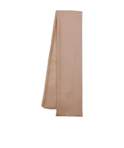 Ferragamo Logo Tassel Scarf In Nude