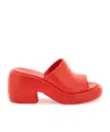 Ferragamo Platform Slide Sandal In Red
