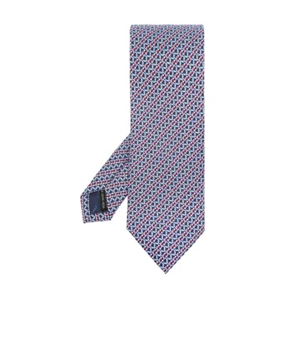 Ferragamo Logo Tie In Blue