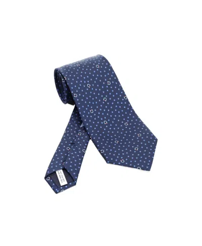 Ferragamo Logo Tie In Blue