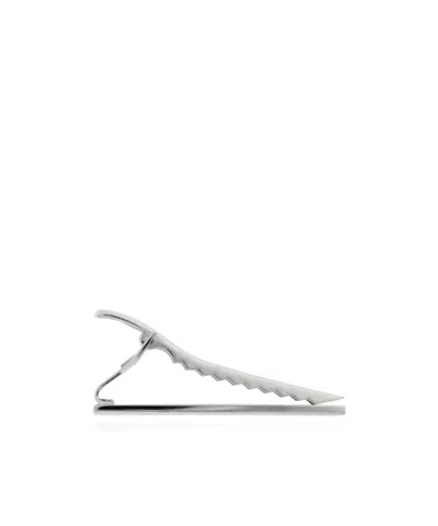Ferragamo Logo Tie Clip In Silver