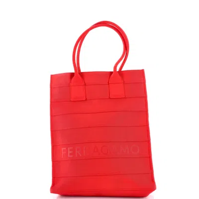 Ferragamo Logo Tote Nylon Tall In Red
