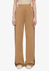 Ferragamo Logo Track Pants In Beige