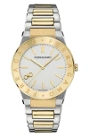 Ferragamo Sapphire Watch In Two Tone