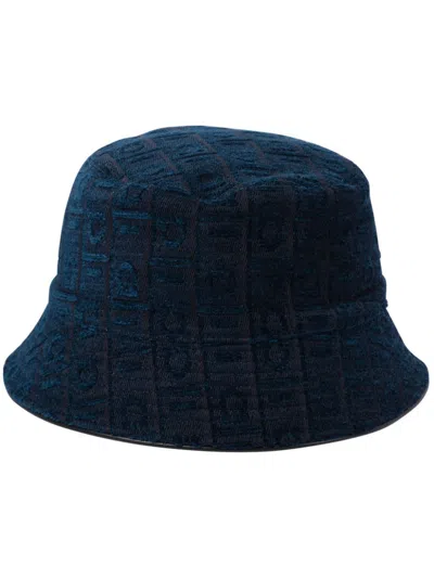 FERRAGAMO LOGO VELVET BUCKET HAT
