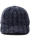 Ferragamo Structured Cap With Textured Geometric Pattern In Blue
