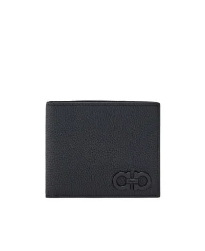 Ferragamo Gancio Bi-fold Wallet In Black