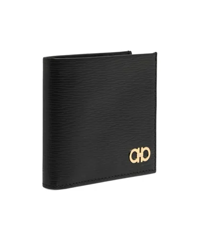 Ferragamo Logo Wallet In Black
