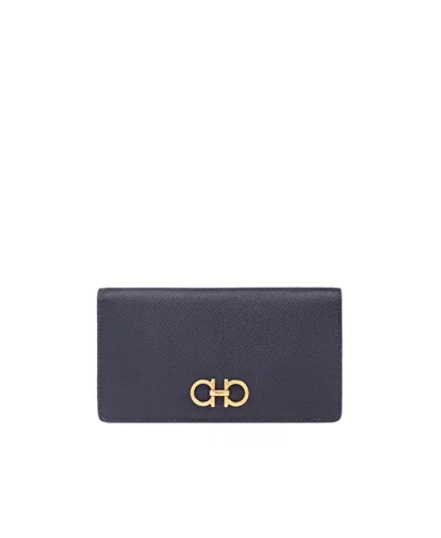 Ferragamo Logo Wallet In Black