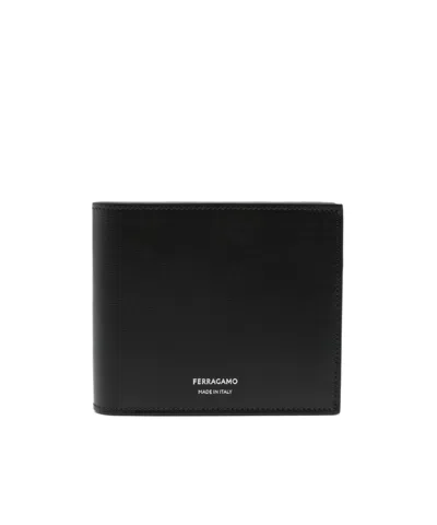 Ferragamo Logo Wallet In Black