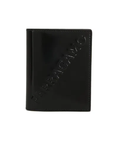 Ferragamo Logo Wallet In Black