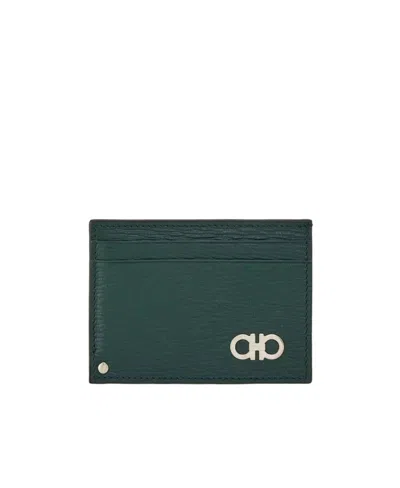 Ferragamo Logo Wallet In Green