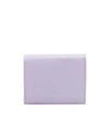 Ferragamo Logo Stamp Compact Wallet In Calf Leather In Lavender