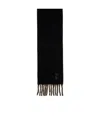 Ferragamo Double Scarf With Fringing In Black