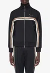Ferragamo Logo-engraved Zip-up Jacket In Black