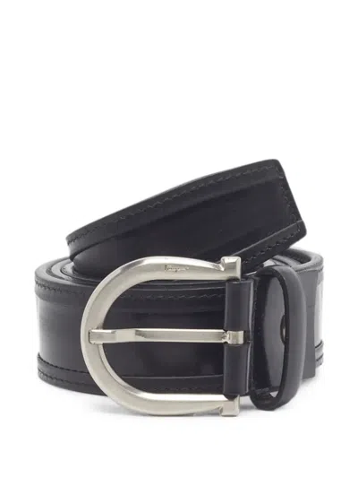 Pre-owned Ferragamo Logo-buckle Belt In Black