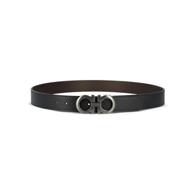 Ferragamo Logo-buckle Leather Belt In Purple
