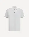 Ferragamo Striped Collar Cotton Polo Shirt