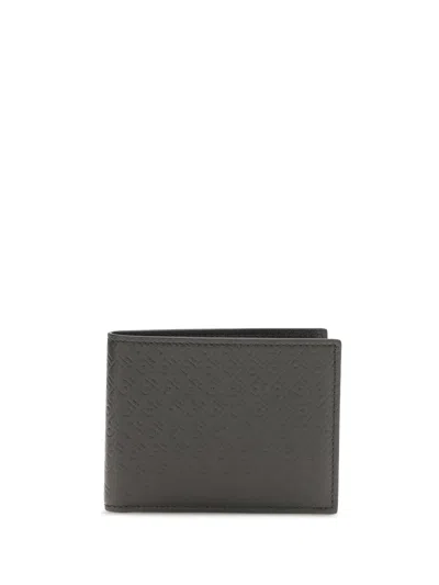 Ferragamo Logo-embossed Calf Leather Wallet In Gray