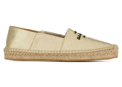 Pre-owned Ferragamo Logoembroidered Metallic Espadrilles (women's) Sneakers In Yellow