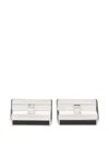 Ferragamo Logo-engraved Rectangle Cufflinks In Metallic
