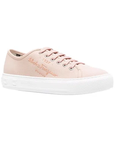 Ferragamo Mediterr Eco Canvas Sneaker In Neutral