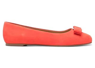 Pre-owned Ferragamo Logoplaque Ballerina Sneakers (women's) Sneakers In Red