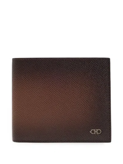 Ferragamo Logo-plaque Bifold Wallet In Brown