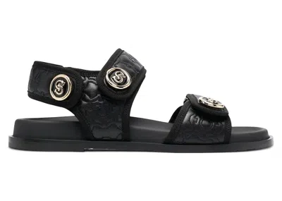 Pre-owned Ferragamo Logoplaque Detail Sandals (women's) Sneakers In Black