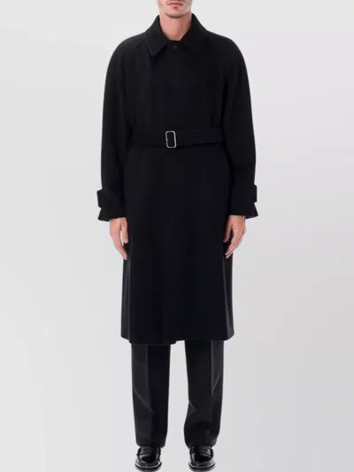 FERRAGAMO LONG BELTED COAT SIDE POCKETS