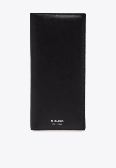 Ferragamo Long Bi-fold Wallet In Black