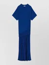 Ferragamo Long Blue Dress Draping Salvatore In Blue