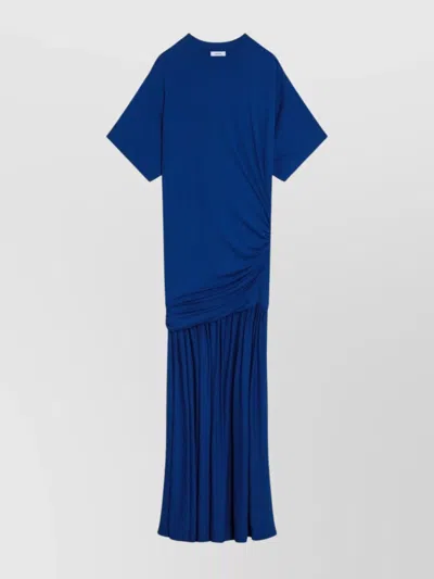 FERRAGAMO LONG BLUE DRESS DRAPING SALVATORE