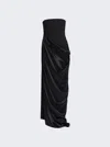 Ferragamo Strapless Gown With Draped Satin Detail In Multi