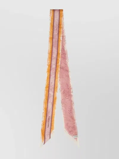 Ferragamo Long Lightweight Fabric Scarf In Pink