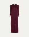 Ferragamo Long Lurex Knit Cardigan In Oxblood