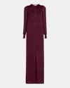 Ferragamo Long Lurex Knit Cardigan In Oxblood