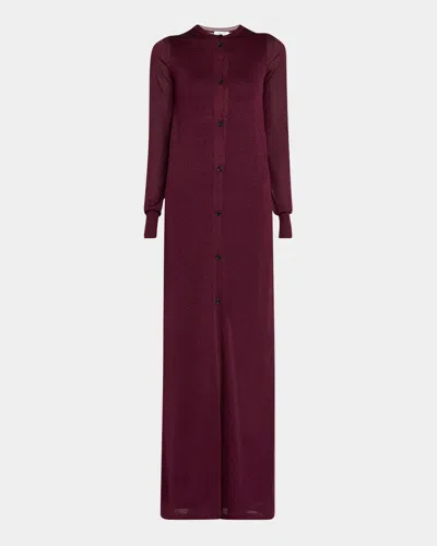 FERRAGAMO LONG LUREX KNIT CARDIGAN