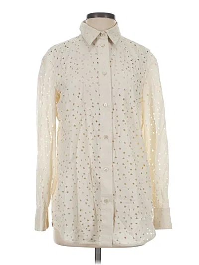Pre-owned Ferragamo Long Sleeve Blouse In Ivory
